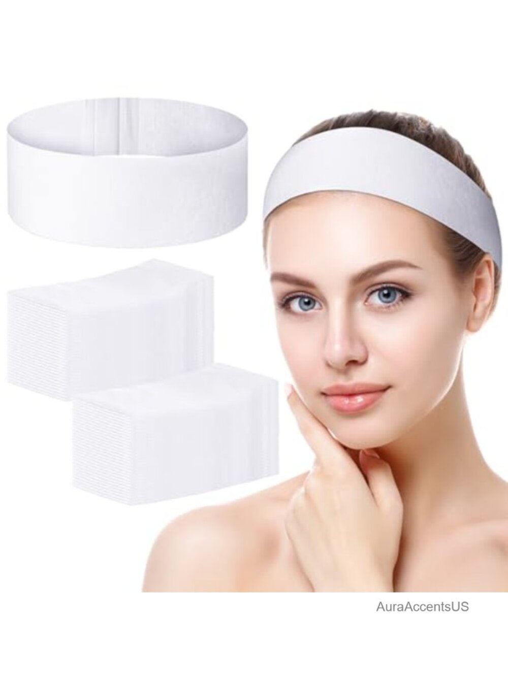 500 Pack Disposable Facial Headbands Stretch Non Woven Hair Accessories